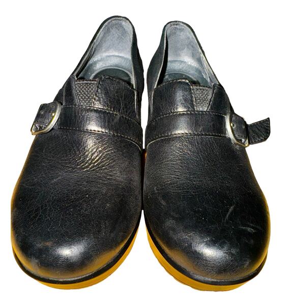 Dansko Chunky Clog Women's Size 36 US 5.5-6 Black Leather Buckle Comfort Shoe - Picture 3 of 8